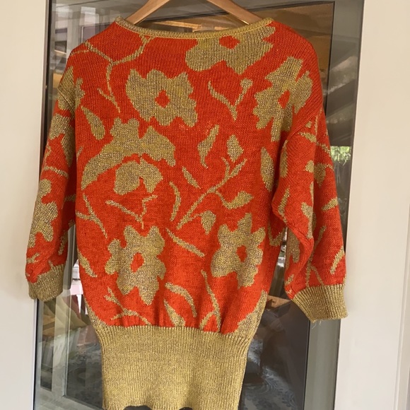Vintage Orange Flower with Gold Anthro look - Picture 5 of 5